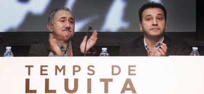 El secretario general de UGT, Josep Maria Álvarez, y su nuevo número dos, Matías Carnero.