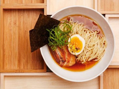 Una de los platos de Chuka Ramen Bar, en el Barro de las Letras, en Madrid.