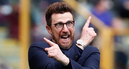 Di Francesco, en l'últim partit, contra el Bolonya.