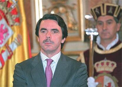 José María Aznar, ayer en el Congreso de los Diputados.
