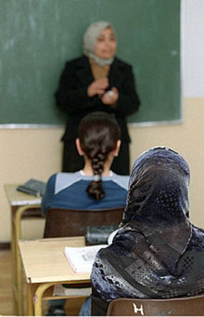 Aula en el colegio libio en Madrid.