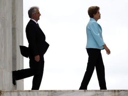 Dilma Rousseff y el presidente de Uruguay, Tabar&eacute; V&aacute;zquez.