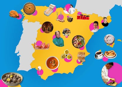 Una imagen del mapa gastronómico de España dentro del proyecto de Google Arts & Culture 'España: cocina abierta'.