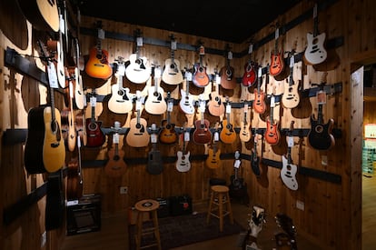 Una tienda de guitarras en Las Vegas (Nevada, Estados Unidos).