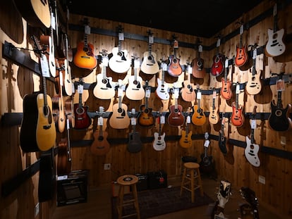 Una tienda de guitarras en Las Vegas (Nevada, Estados Unidos).