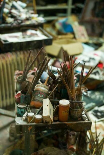 Detalle del estudio de Francis Bakon en Londres, reconstruido en la galería Hugh Lane de Dublín.