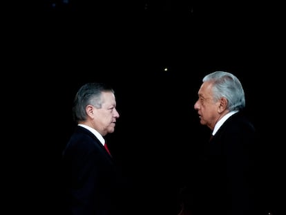 Arturo Zaldívar y López Obrador en diciembre de 2021.