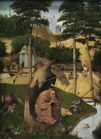 El estudio presentado este lunes ha quitado la autoría de El Bosco a 'Las tentaciones de San Antonio Abad' (1490), obra del Museo del Prado.