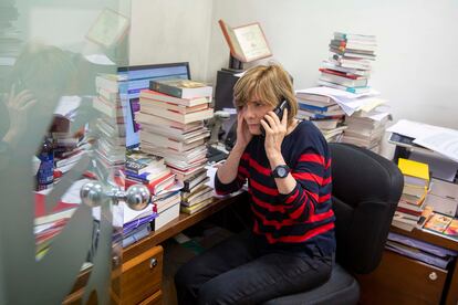 Elena Recalde, en la librería Lagun.