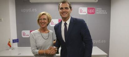 Rosa D&iacute;ez y Albert Rivera, este mi&eacute;rcoles en Madrid. 