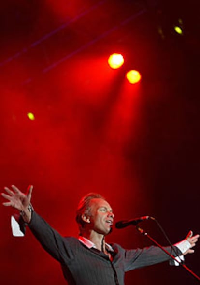 Sting, durante su actuación en Lisboa.