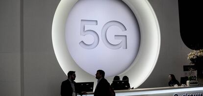 Logo del 5G en el Mobile World Congress de 2018.