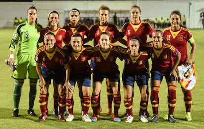 La selección sub-19, en un partido anterior.