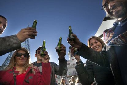 Celebración de fin de año en la puerta del Sol en 2017. 