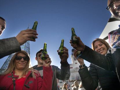 Celebración de fin de año en la puerta del Sol en 2017. 