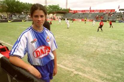 Marta Torrejón, defensa central de los alevines del Espanyol.