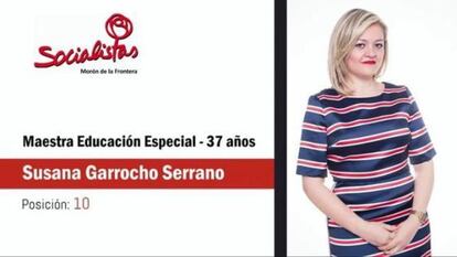 Imagen de Susana Garrocho en la candidatura del PSOE de Mor&oacute;n.