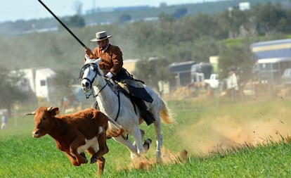 Un garrochista persigue a un ternero. / M. RUEDA