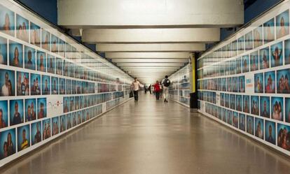 A photographic mural for a Barcelona Metro station by the Wallpeople collective.