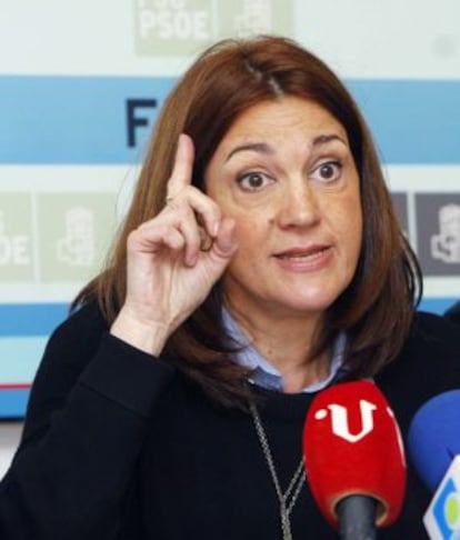 La portavoz socialista en el Congreso, Soraya Rodríguez, este lunes.
