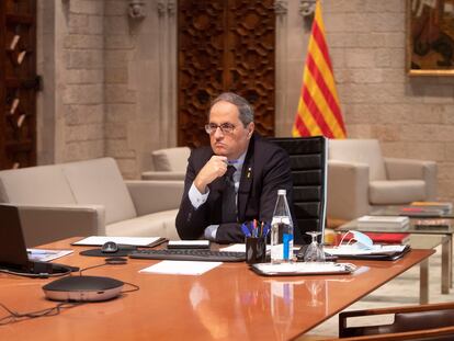 El presidente de la Generalitat, Quim Torra, la semana pasada en la Generalitat.