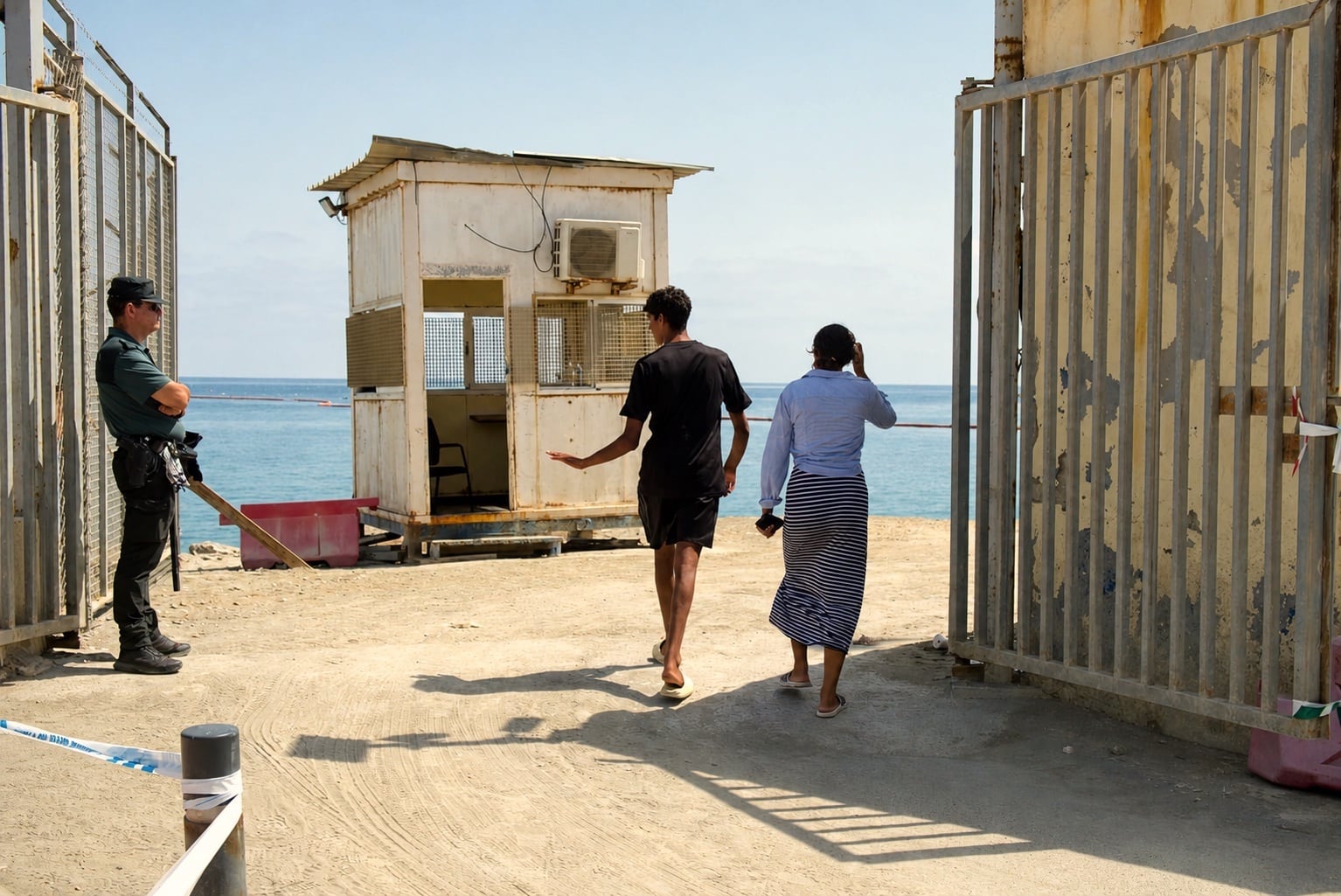 Tarek y Salma salen de Ceuta hacia Marruecos este lunes por la frontera del Tarajal.