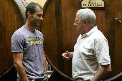 Pep Guardiola y Rafael Azcona, en Las Rozas (Madrid).