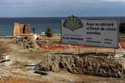 Playa de Macenas, en Mojácar (Almería), donde Medgroup construye un complejo turístico.