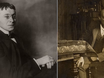 A la izquierda, Karl Kraus en una foto de 1908 (ATELIER D’ORA). A la derecha, Arnold Schönberg, retratado en 1907 (ARNOLD SCHÖNBERG CENTER).