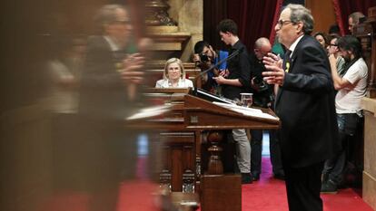 Quim Torra durante su discurso de investidura como president de la Generalitat.