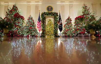 La decoración por Navidad en la Casa Blanca.