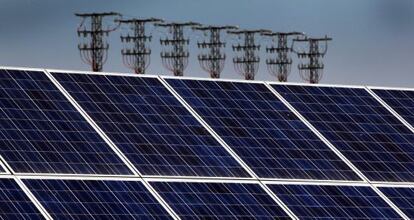 Paneles solares en  Cieza (Murcia). 