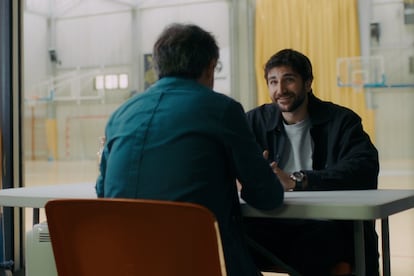 Ricky Rubio con Jordi Évole durante la entrevista.