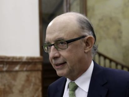 El ministro de Hacienda, Crist&oacute;bal Montoro, en el Congreso.