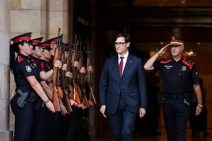 Salvador Illa, tras ser investido president en el pleno del debate de investidura celebrado el 8 de agosto de 2024.
