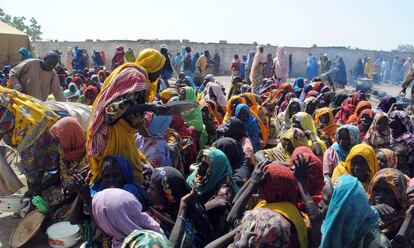 Desplazado en el Estado del Borno, Nigeria.