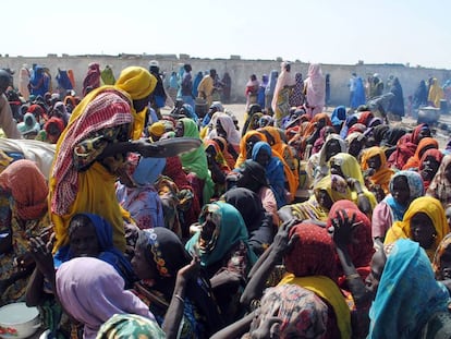 Desplazado en el Estado del Borno, Nigeria.