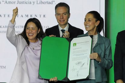 Claudia Sheinbaum con representantes del Partido Verde