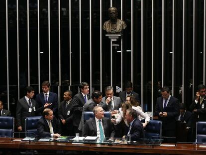 Senadores este miércoles en Brasilia.