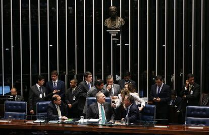 Senadores este miércoles en Brasilia.