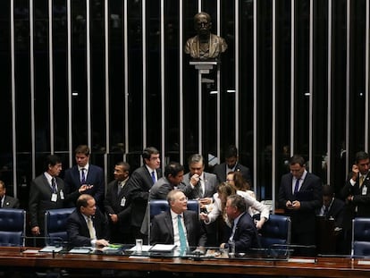 Senadores este miércoles en Brasilia.
