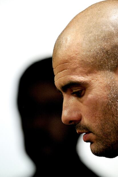Pep Guardiola, durante una conferencia de prensa.