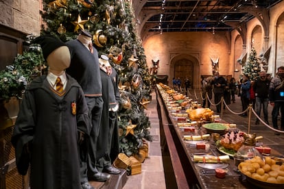 One of the rooms with the original costumes from the film at the 'Harry Potter' studios in London.