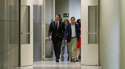 Pedro Sánchez, tras su última reunión con Rajoy.