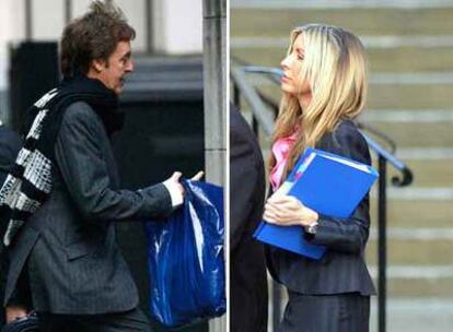 Paul McCartney y Heather Mills, ayer al llegar al juicio.