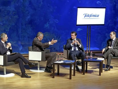 Jim&eacute;nez, Utor, Catal&aacute;n y Rivera, en el Foro Global Sur celebrado en Valencia.