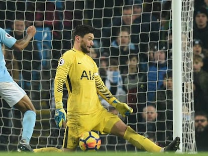 Ca&ntilde;o de Sterling a Lloris antes del 4-0.