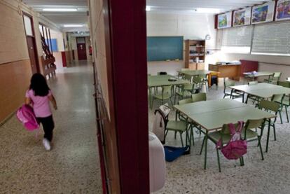 El seguimiento de la huelga de profesores en el colegio María Pita, de A Coruña, fue del 90%.