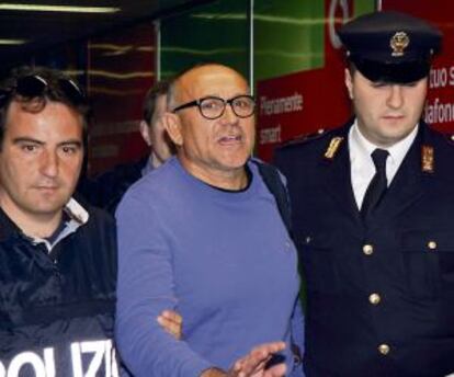 Giuseppe Polverino, en Roma, tras ser extraditado en mayo de 2012.