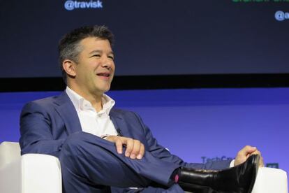 Travis Kalanick, consejero delegado de Uber, durante su intervención.